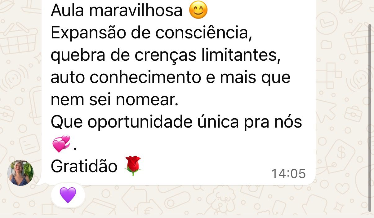 Depoimento escrito de participante sobre as aulas da mentoria