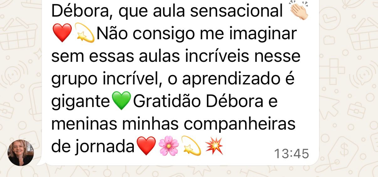 Depoimento escrito de participante sobre as aulas da mentoria