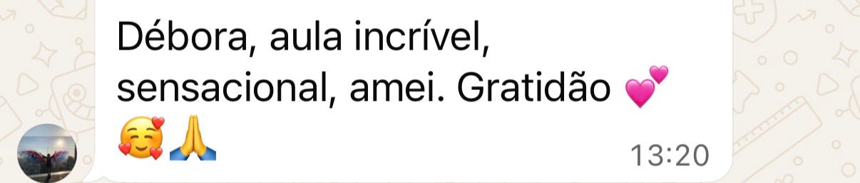 Depoimento escrito de participante sobre as aulas da mentoria